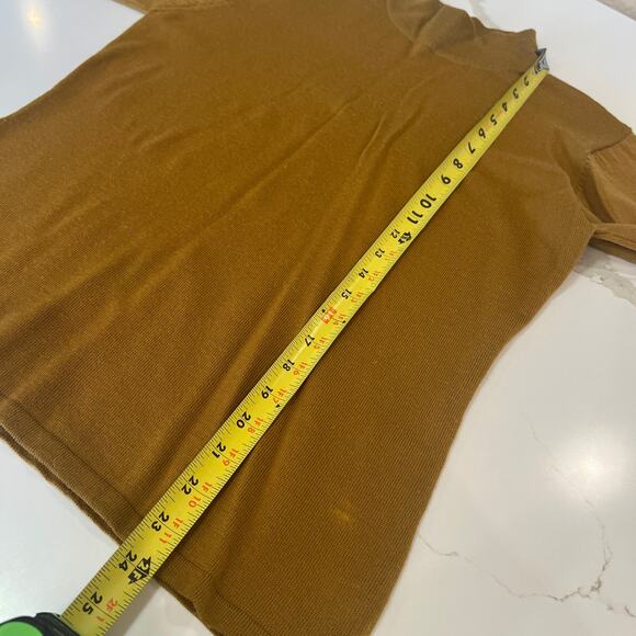 Vtg JH Collectibles 100% merino wool Mockneck turtleneck sweater gold brown - Picture 4 of 8